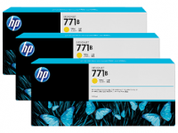 Genuine Original B6Y26A HP 771BYELLOW INK CARTR 3 PACK