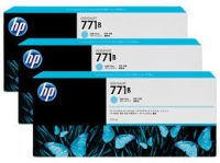 Genuine Original B6Y28A HP 771B LIGHT CYAN INK CARTR 3 PACK