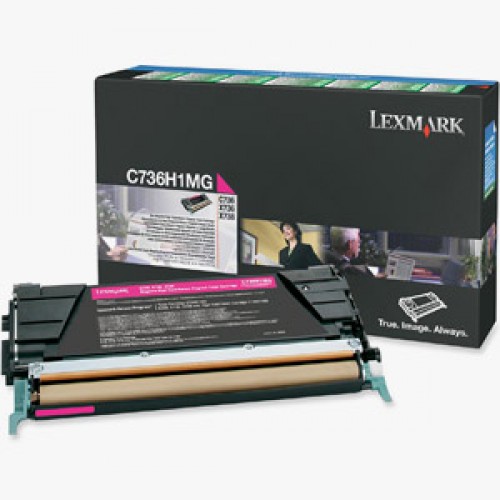 Original Genuine LEXMARK C736H1MG MAGENTA Printer Toner Cartridge  for Lexmark C736 and C738 Printers