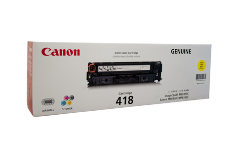 Genuine Original Cartridge Cart 418 Yellow toner for canon printer MFC8350CDN 8380CDW, Original Canon Toners
