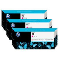 Original HP Ink 91 C9484A Magenta 3 Ink Multipack