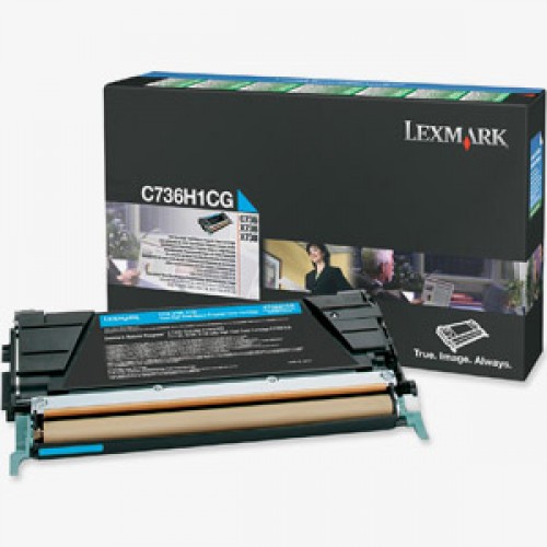 Original Genuine LEXMARK C736H1CG CYAN Printer Toner  for Lexmark C736 and C738 Printers