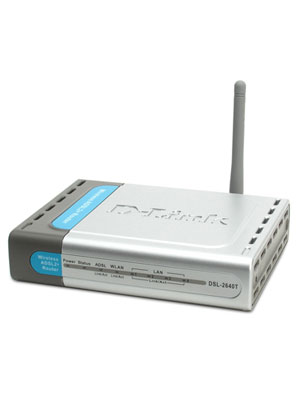 DLINK DSL 2640T 54Mbps (802.11g) Wireless ADSL 2 2+ Router with Built in Modem, 4 port 10 100Mbps Switch
